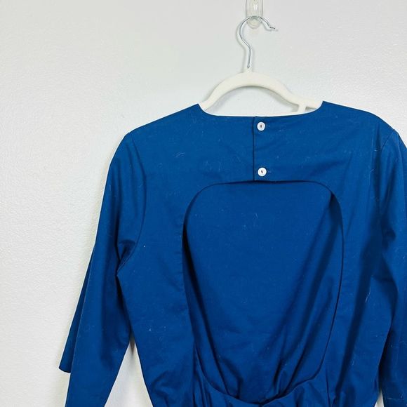 TOIT VOLANT V-Neck Mid Sleeve Work Career Dress Open Back Blouse Size Medium - Picture 5 of 9